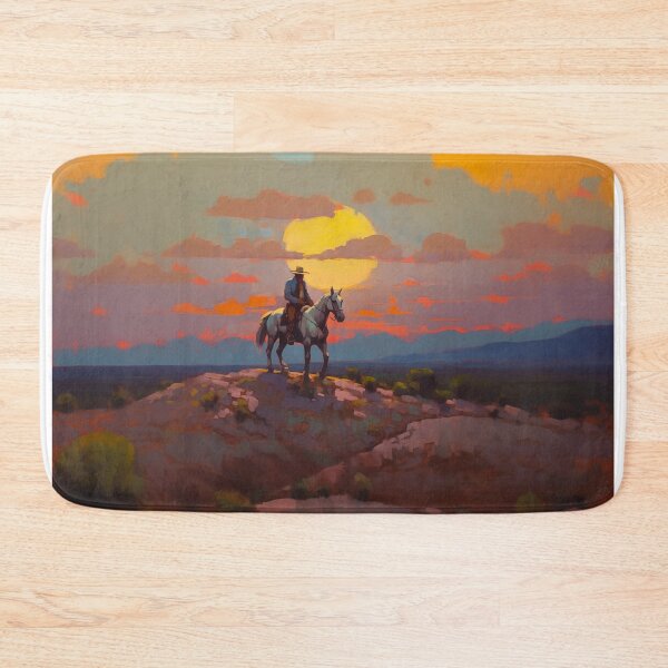 Item preview, Copy of Sunset Cowboy. Original oil artwork. Cowboy western painting. Digital art Print. Poster. Home Decor. version 2 designed and sold by organicflowart.