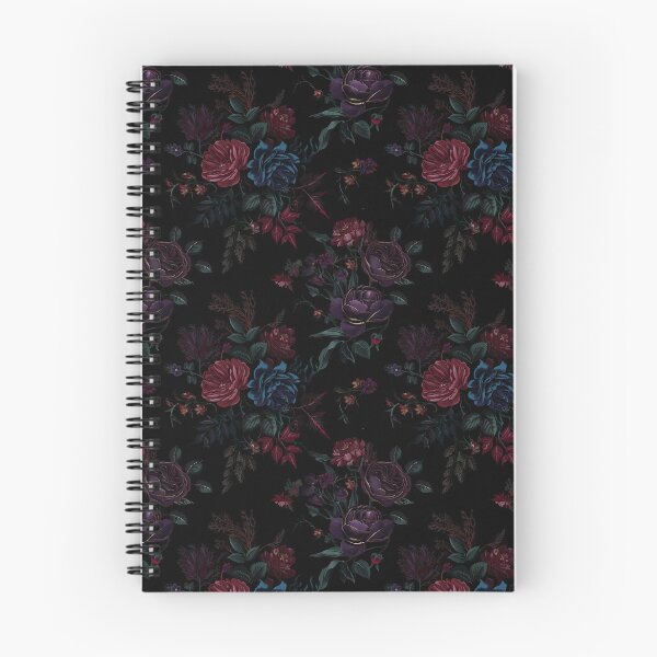 Item preview, Dark floral academia flowers - girly feminine gothic roses - blue, pink and dark purple designed and sold by Fantasy Cache.