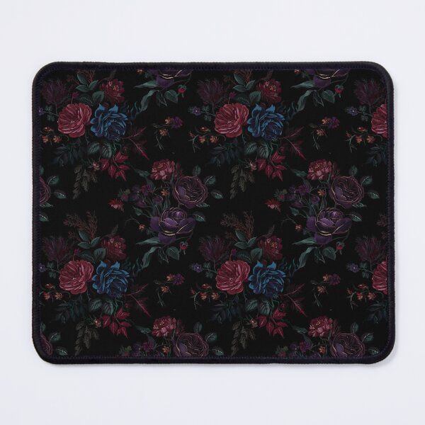 Item preview, Dark floral academia flowers - girly feminine gothic roses - blue, pink and dark purple designed and sold by Fantasy Cache.