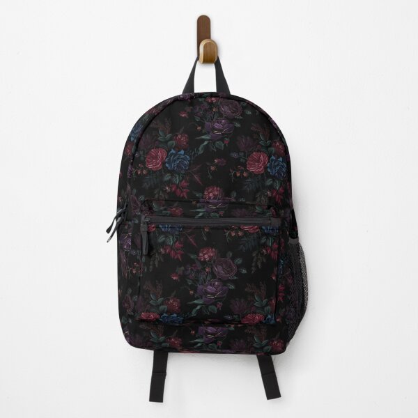 Item preview, Dark floral academia flowers - girly feminine gothic roses - blue, pink and dark purple designed and sold by Fantasy Cache.
