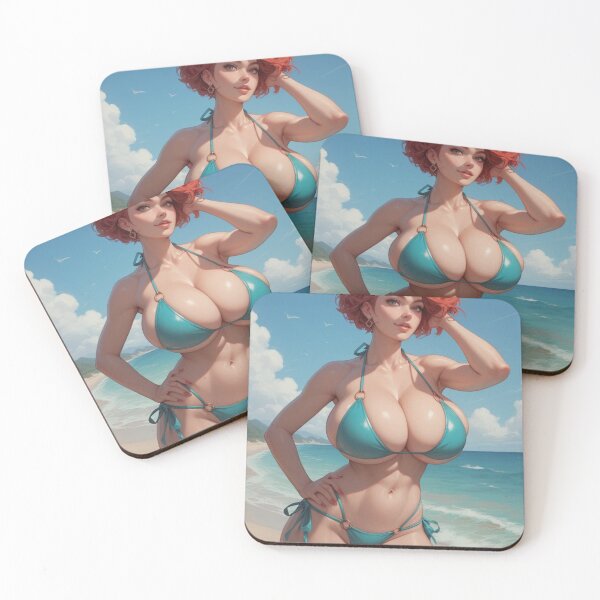 Item preview, Anime Girl Bikini Red Hair Beach designed and sold by kenvel.