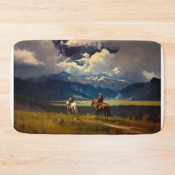 Item preview, Mountain cowboys. Original oil artwork. Cowboy western painting. Digital art Print. Poster. Home Decor. designed and sold by organicflowart.