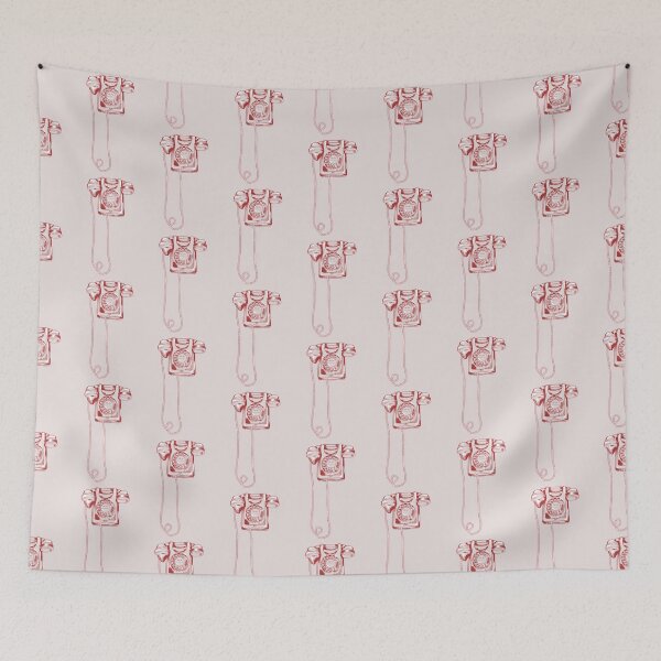 Item preview, Retro dial telephone red designed and sold by ekpatterns.