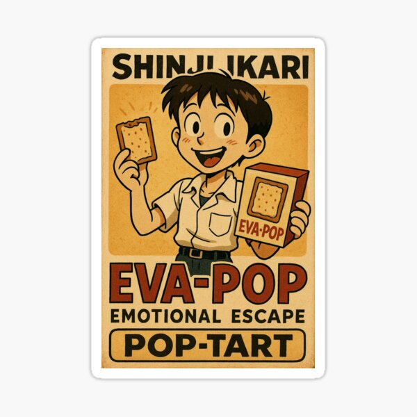 Vista previa del artículo con la obra «Shinji - Evangelion - vintage cartoon 1930s retro ad», diseñado y vendido por QuirkBeasts.