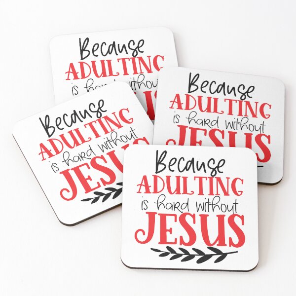 Item preview, Because Adulting Is Hard Without Jesus designed and sold by ArtHavenDesign.