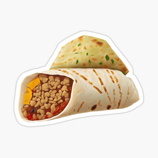 Item preview, "Junk Food Burrito Sticker | Fun Fast Food Lover Art" designed and sold by Mandayartstudio.