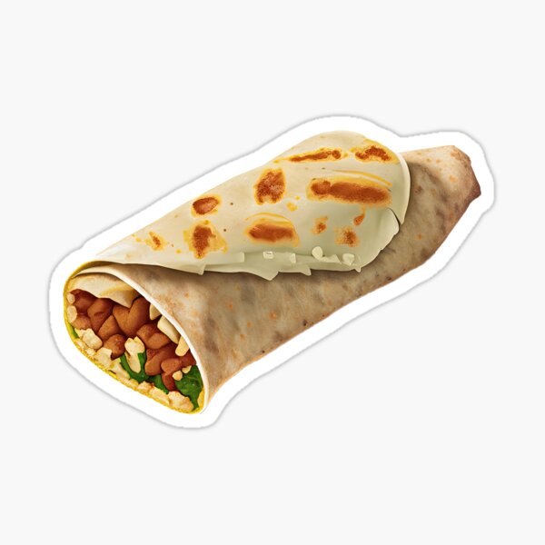 Item preview, "Junk Food Burrito Sticker | Fun Fast Food Lover Art" designed and sold by Mandayartstudio.
