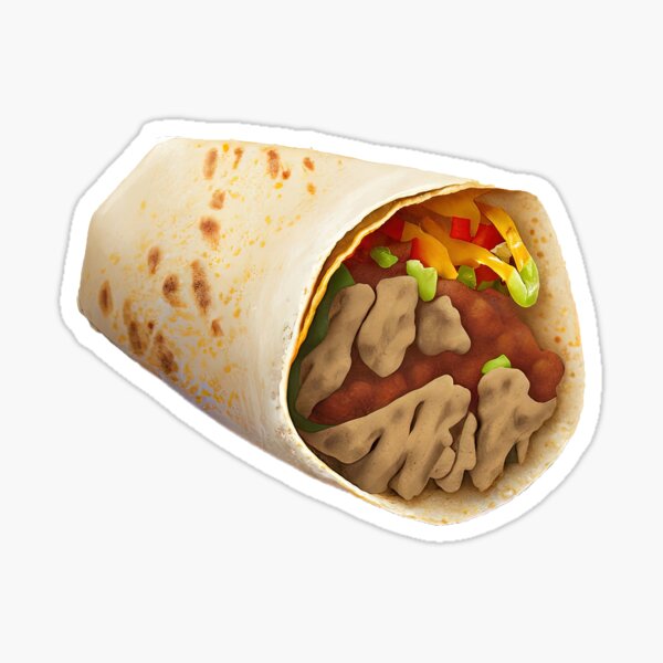 Item preview, "Junk Food Burrito Sticker | Fun Fast Food Lover Art" designed and sold by Mandayartstudio.