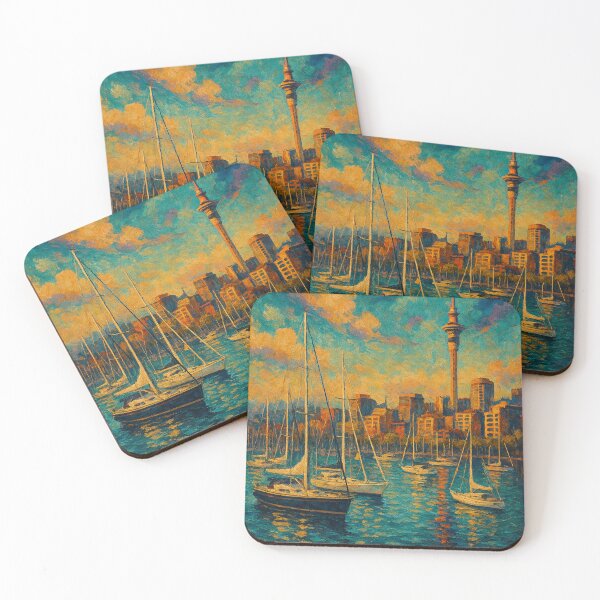 Item preview, Viaduct Harbour Sailboats Auckland Sky Tower Waterfront NZ designed and sold by Places On Earth.