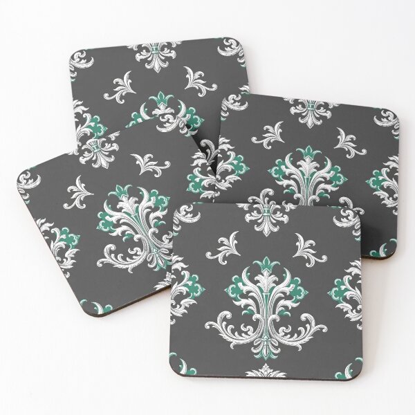 Item preview, Green & White Antiquarian Damask  designed and sold by DesignsByPrnces.