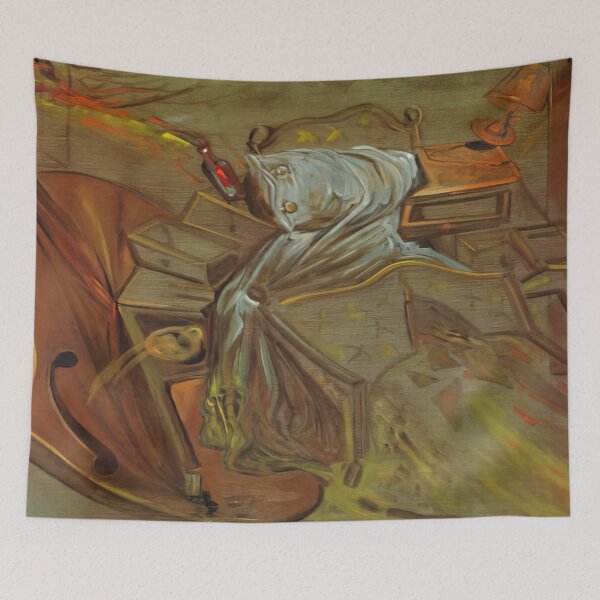 Item preview, Salvador Dali - BED AND TWO BEDSIDE TABLES FEROCIOUSLY ATTACKING A CELLO designed and sold by StrokeMe.
