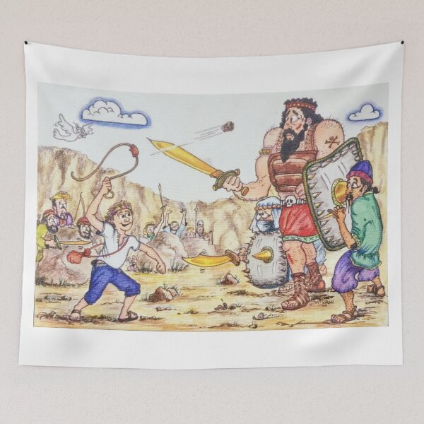Item preview, David and Goliath cartoon  designed and sold by Water's Edge Gallery.