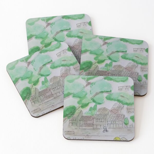 Item preview, a Watercolor Sketch of a Typical Rural Japanese town scene! designed and sold by pinkish-petals.