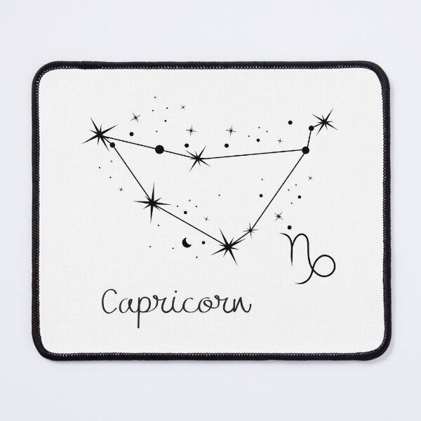 Item preview, Capricorn Zodiac Sign Constellation Black Print designed and sold by Inkwell Scribbles.