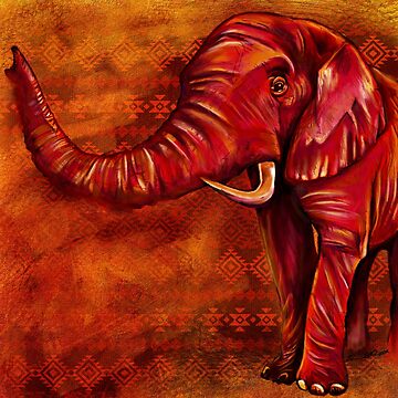 Artwork thumbnail, Crimson Elephant by Donnierogersart