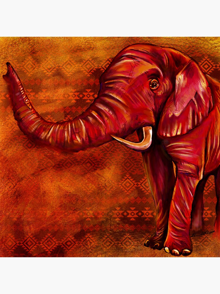 Thumbnail 3 of 3, Sticker, Crimson Elephant designed and sold by Donnierogersart.