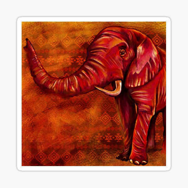 Crimson Elephant Sticker