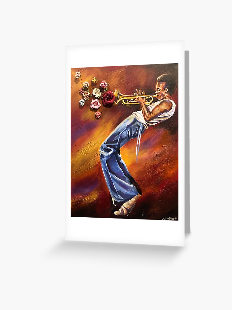 Thumbnail 1 of 2, Greeting Card, Jazz Flowers designed and sold by Donnierogersart.