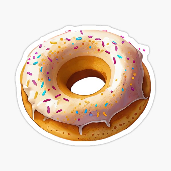 Item preview, "Junk Food Donut Sticker | Fun Fast Food Lover Art" designed and sold by Mandayartstudio.