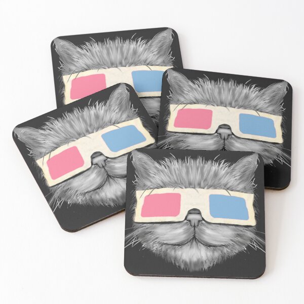 Item preview, 3D Whiskers - Retro Cat with a Stereoscopic Twist designed and sold by AdyKurniawan.