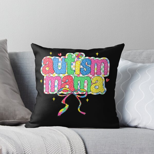 Item preview, Autism Mama Retro Autism Mom Coquette Puzzle Bow designed and sold by diyoor.