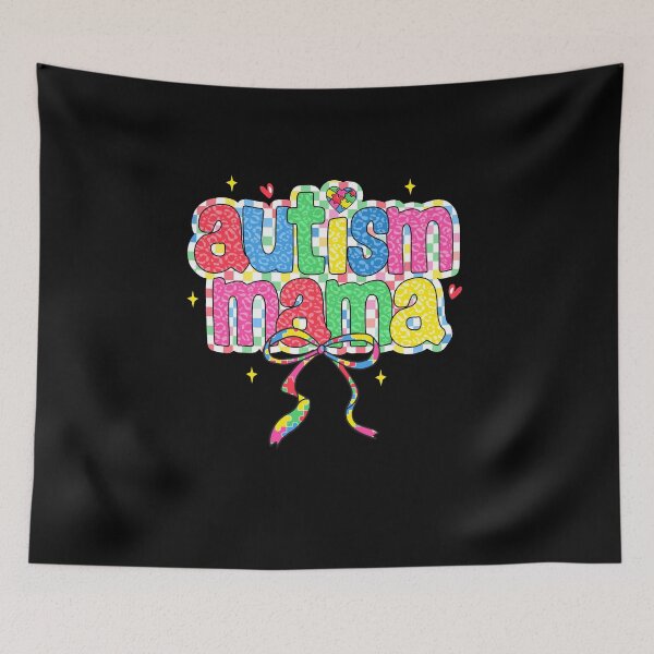 Item preview, Autism Mama Retro Autism Mom Coquette Puzzle Bow designed and sold by diyoor.