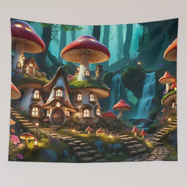 Item preview, Enchanted Mushroom Village designed and sold by NeoHues.