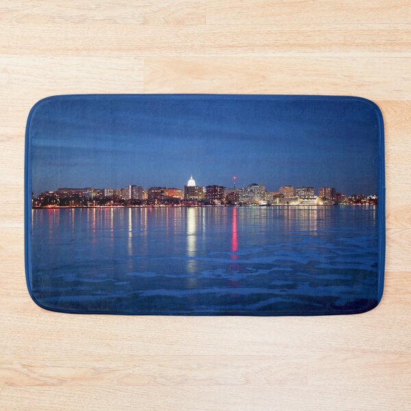 Item preview, Madison, Wisconsin skyline cityscape with State Capitol Building and Monona Terrace Frank lloyd Wright designed and sold by Maryna Gumenyuk.