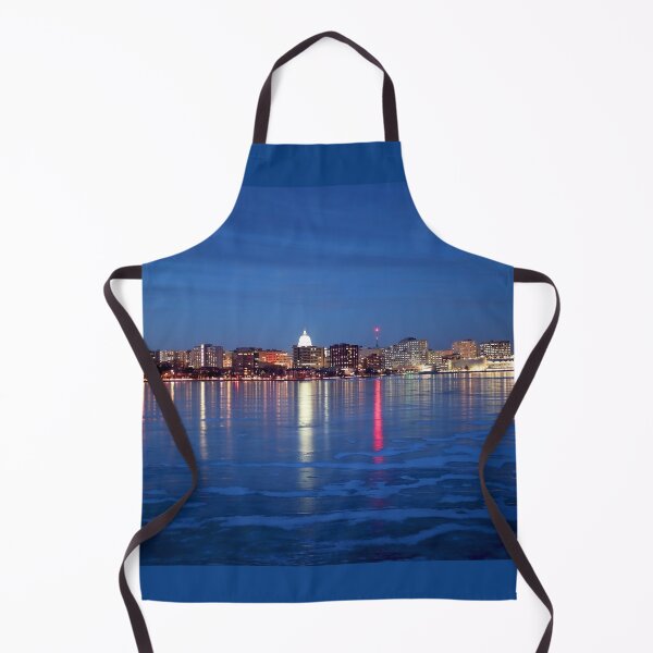 Item preview, Madison, Wisconsin skyline cityscape with State Capitol Building and Monona Terrace Frank lloyd Wright designed and sold by Maryna Gumenyuk.