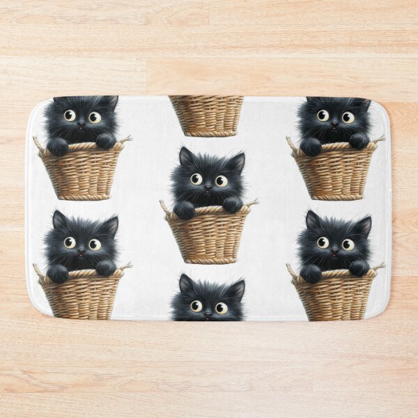 Item preview, Black cat in the basket designed and sold by poonzapoon.