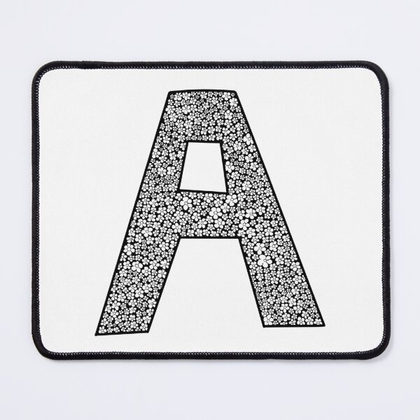Item preview, Black Flower Lace-Stlye Pattern Letter A Monogram designed and sold by Words-Artist.