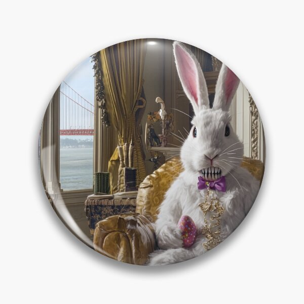 Item preview, A Menacing Looking Easter Bunny with an Evil Grin Fondles Easter Eggs designed and sold by gareored.