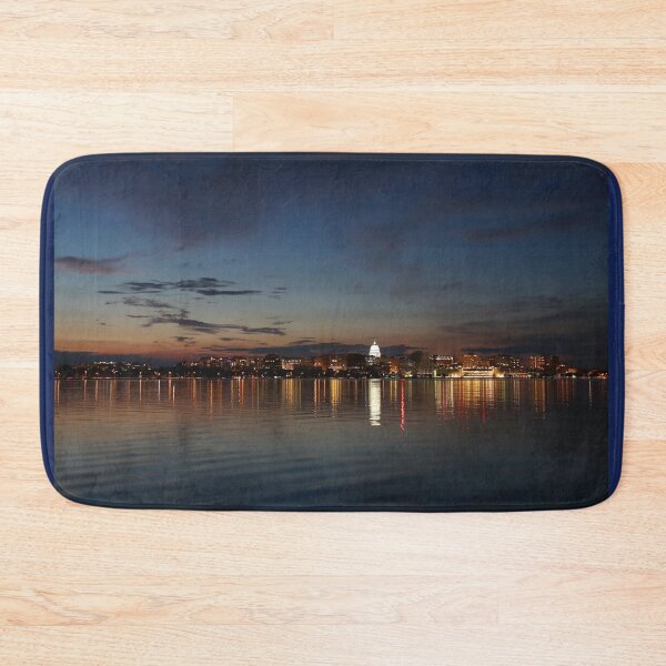 Item preview, Madison, Wisconsin skyline cityscape with State Capitol Building and Monona Terrace Frank lloyd Wright designed and sold by Maryna Gumenyuk.