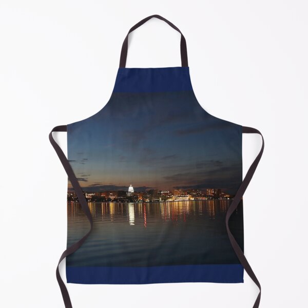 Item preview, Madison, Wisconsin skyline cityscape with State Capitol Building and Monona Terrace Frank lloyd Wright designed and sold by Maryna Gumenyuk.