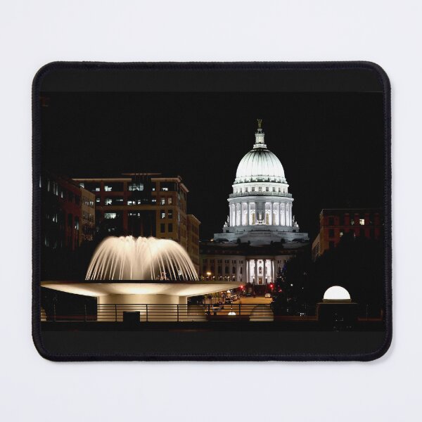 Item preview, Wisconsin State Capitol building at night designed and sold by Maryna Gumenyuk.