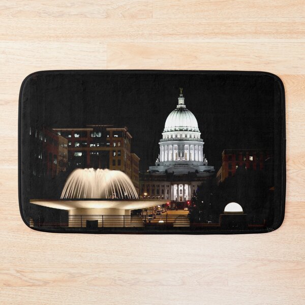 Item preview, Wisconsin State Capitol building at night designed and sold by Maryna Gumenyuk.