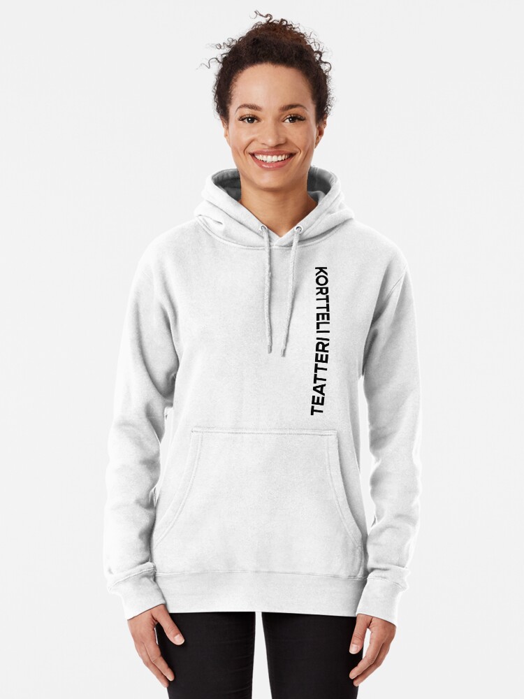 Thumbnail 1 of 5, Pullover Hoodie, Kortteliteatteri_pysty_mustavalko designed and sold by Teatteri00660.