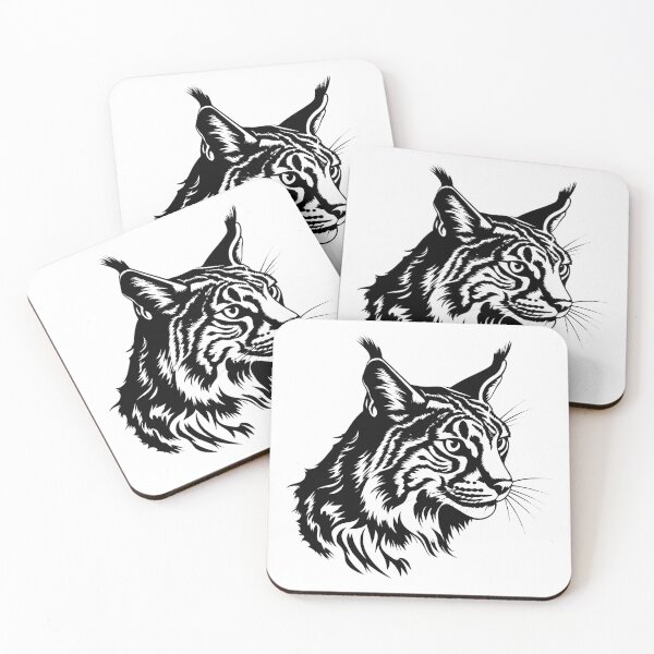 Item preview, Bobcat Head Lynx Wild Cat Bobtail Feline Forest Predator designed and sold by inkoutninja.