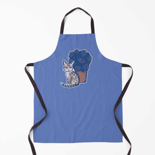 Item preview, Tabby cat with potted plant | dark blue designed and sold by mangopuffstudio.