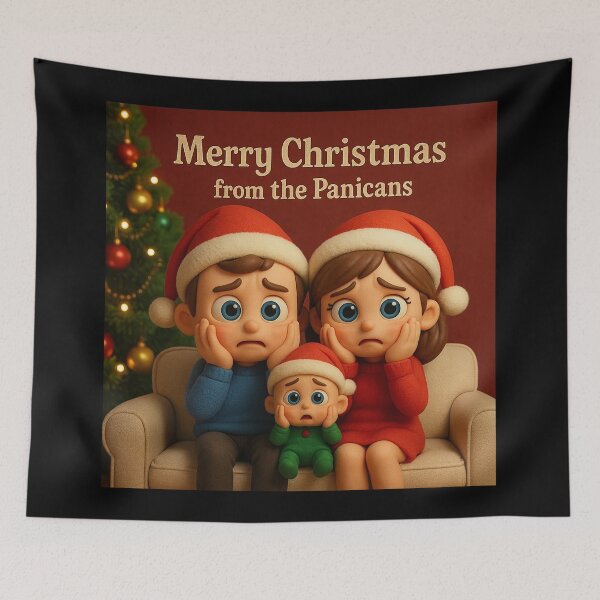 Item preview,  "Holiday Worries: Merry Christmas from the Panicans" designed and sold by MySheetMusicArt.