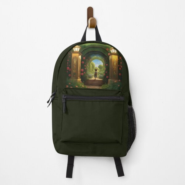 Item preview, Magical Garden Archway with Roses and Lanterns – Whimsical Fantasy Artwork designed and sold by Sandy Richter.