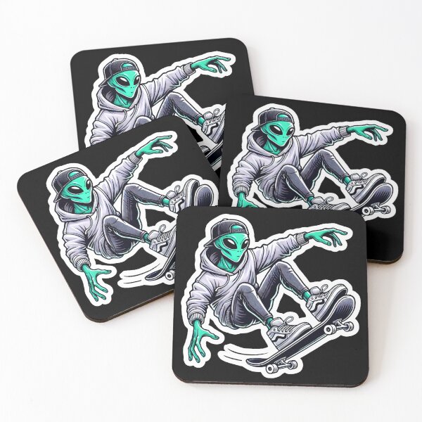 Item preview, Skateboarding Alien designed and sold by PinUpPizzazz.