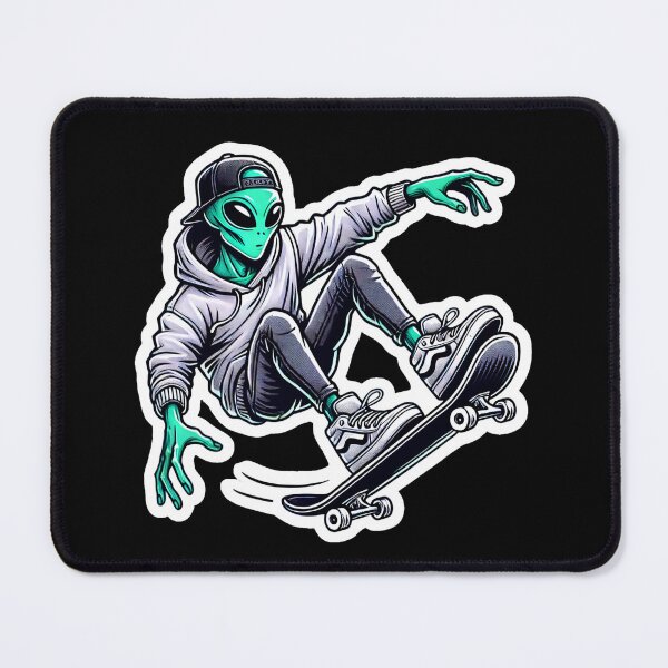 Item preview, Skateboarding Alien designed and sold by PinUpPizzazz.