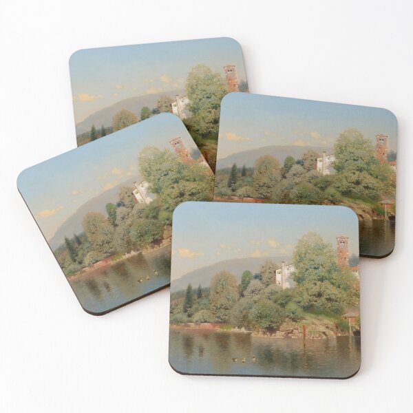 Item preview, Villa, Lake Como - HENRY PEMBER SMITH (American, 1854-1907). Oil on canvas designed and sold by The Nouveau Chateau.