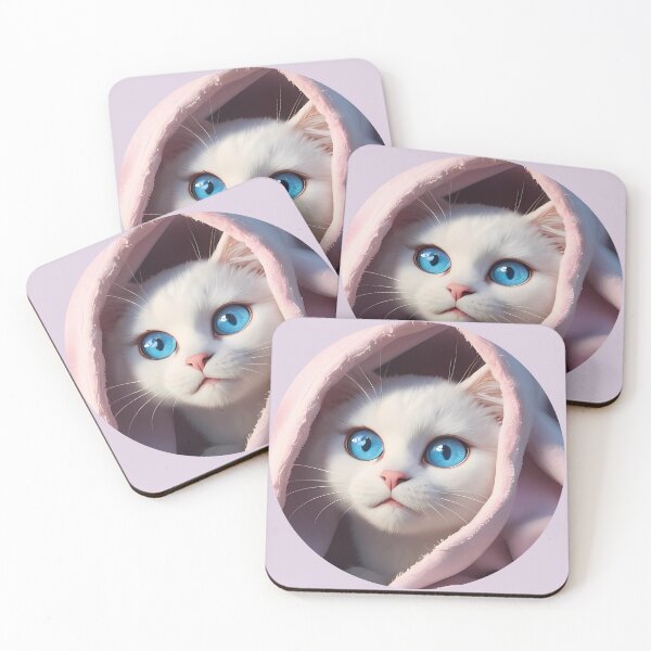 Item preview, White Cat Hidden in the Blanket designed and sold by Astralia.