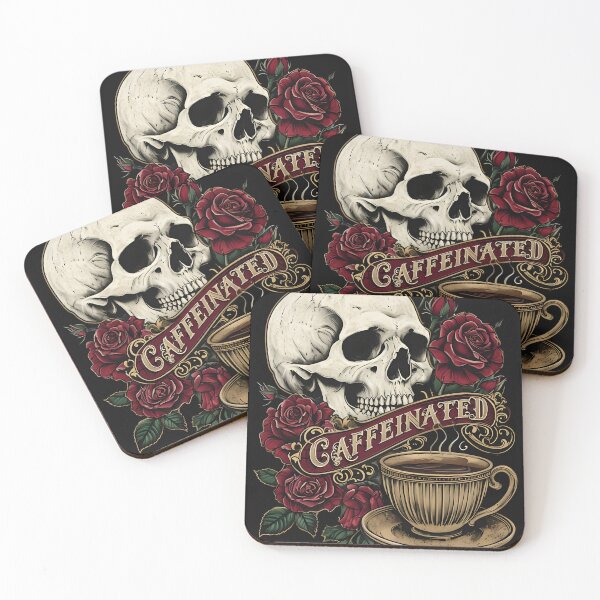 Item preview, Dark romance Caffeinated Skull designed and sold by CottonandQuill.