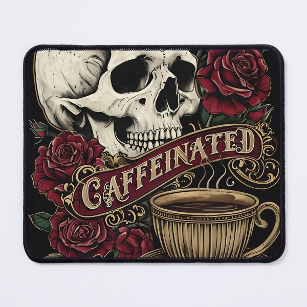 Item preview, Dark romance Caffeinated Skull designed and sold by CottonandQuill.