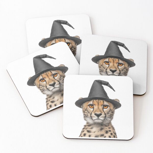 Item preview, Cheetah Wearing Halloween Witch Hat designed and sold by LazyOwlStore.