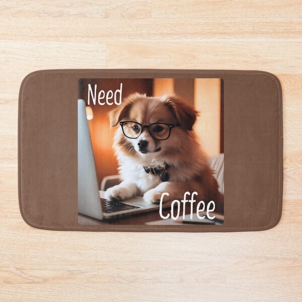 Item preview, Need Coffee - a dog hard at work designed and sold by DogLoverTeeShop.