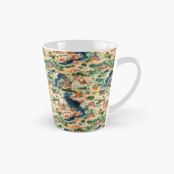 Item preview, Fantasy watercolor map with castle river and mountains designed and sold by Piotrek0001.